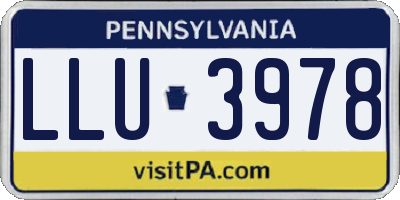 PA license plate LLU3978