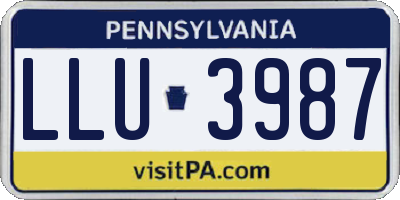 PA license plate LLU3987