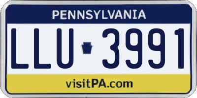 PA license plate LLU3991
