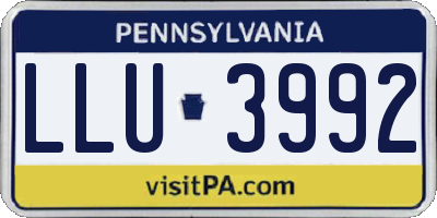 PA license plate LLU3992