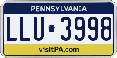 PA license plate LLU3998