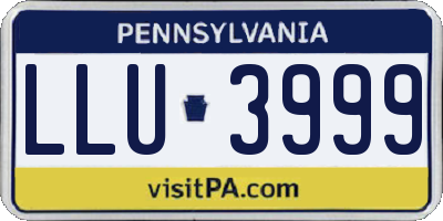 PA license plate LLU3999