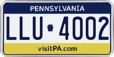 PA license plate LLU4002