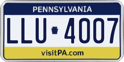 PA license plate LLU4007