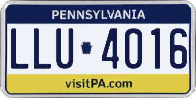 PA license plate LLU4016