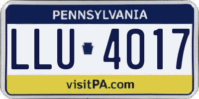 PA license plate LLU4017