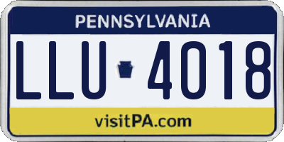 PA license plate LLU4018