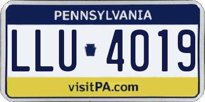 PA license plate LLU4019