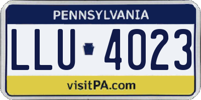 PA license plate LLU4023