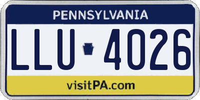 PA license plate LLU4026