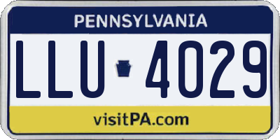 PA license plate LLU4029