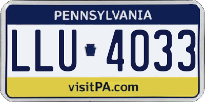 PA license plate LLU4033