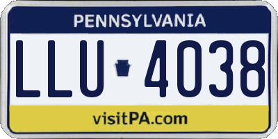 PA license plate LLU4038