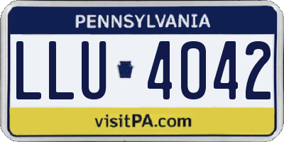 PA license plate LLU4042