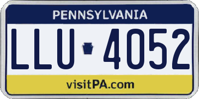 PA license plate LLU4052