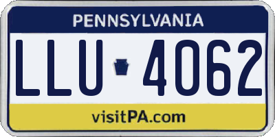 PA license plate LLU4062
