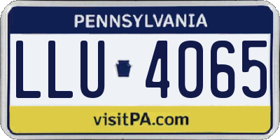 PA license plate LLU4065