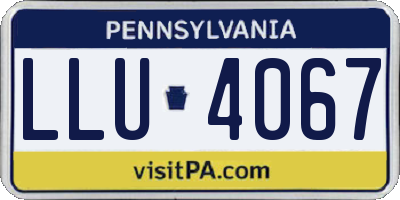 PA license plate LLU4067
