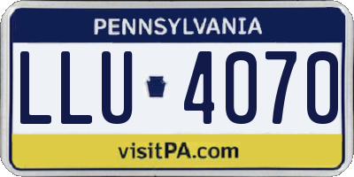 PA license plate LLU4070