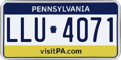 PA license plate LLU4071