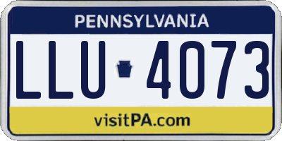 PA license plate LLU4073