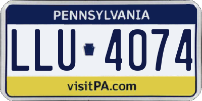 PA license plate LLU4074