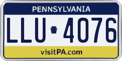 PA license plate LLU4076