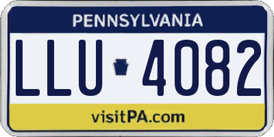 PA license plate LLU4082