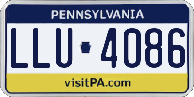 PA license plate LLU4086