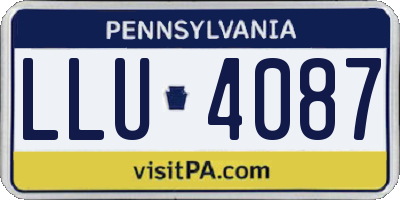 PA license plate LLU4087