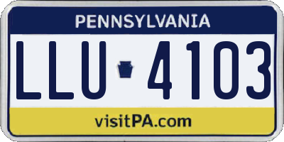 PA license plate LLU4103