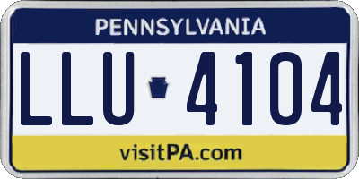 PA license plate LLU4104