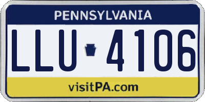 PA license plate LLU4106