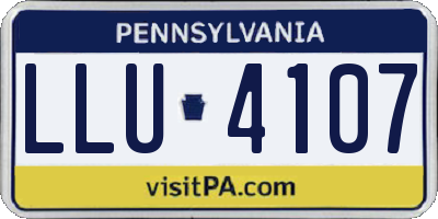 PA license plate LLU4107