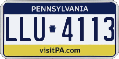 PA license plate LLU4113