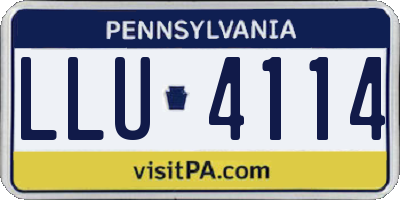 PA license plate LLU4114