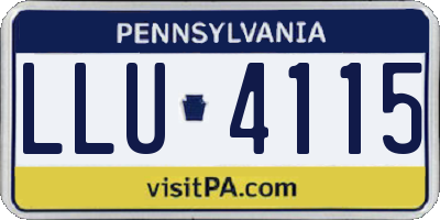 PA license plate LLU4115