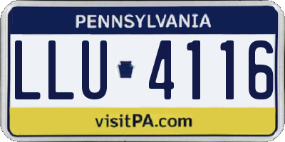 PA license plate LLU4116