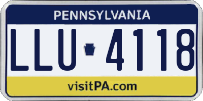 PA license plate LLU4118