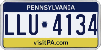 PA license plate LLU4134