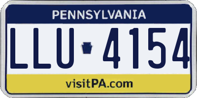 PA license plate LLU4154