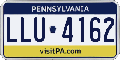 PA license plate LLU4162