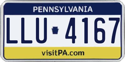 PA license plate LLU4167