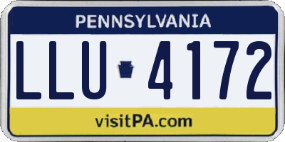 PA license plate LLU4172