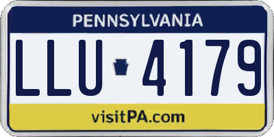 PA license plate LLU4179