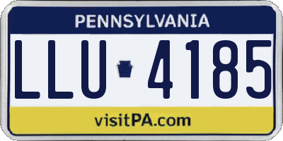 PA license plate LLU4185
