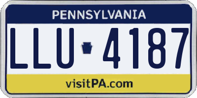 PA license plate LLU4187