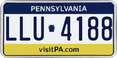 PA license plate LLU4188