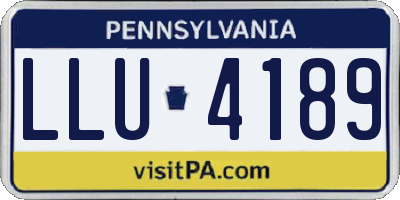 PA license plate LLU4189