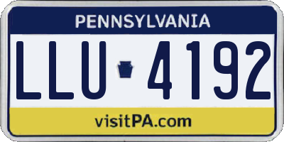 PA license plate LLU4192